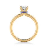 Artcarved Bridal Mounted with CZ Center Classic Solitaire Engagement Ring 14K Yellow Gold & Blue Sapphire - 31-V815SGVY-E.00 photo 3