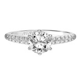 Artcarved Bridal Mounted with CZ Center Classic Diamond Engagement Ring Elana 14K White Gold - 31-V818ERW-E.00 photo 2