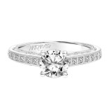 Artcarved Bridal Mounted with CZ Center Vintage Filigree Diamond Engagement Ring Mae 14K White Gold - 31-V810ERW-E.00 photo 2