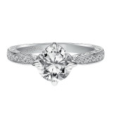 Artcarved Bridal Mounted with CZ Center Vintage Engraved Diamond Engagement Ring Calista 14K White Gold - 31-V492GRW-E.00 photo 2