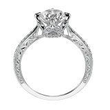 Artcarved Bridal Mounted with CZ Center Vintage Engraved Diamond Engagement Ring Calista 14K White Gold - 31-V492GRW-E.00 photo 3