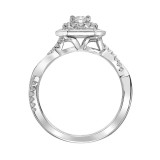 Artcarved Bridal Mounted Mined Live Center Contemporary One Love Engagement Ring Chantal 14K White Gold - 31-V884ARW-E.02 photo 3