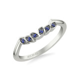 Artcarved Bridal Mounted with Side Stones Contemporary Wedding Band 18K White Gold & Blue Sapphire - 31-V317SW-L.01 photo