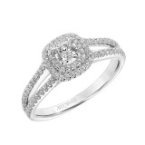Artcarved Bridal Mounted Mined Live Center Classic One Love Halo Engagement Ring Dorothy 14K White Gold - 31-V610XRW-E.00 photo