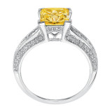 Artcarved Bridal Semi-Mounted with Side Stones Vintage Milgrain Diamond Engagement Ring Devyn 14K White Gold - 31-V538HCW-E.01 photo 3