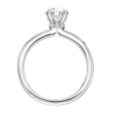 Artcarved Bridal Semi-Mounted with Side Stones Classic Solitaire Engagement Ring Kit 18K White Gold - 31-V815ERW-E.03 photo 3