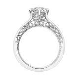 Artcarved Bridal Semi-Mounted with Side Stones Vintage Filigree Solitaire Engagement Ring Elsie 14K White Gold - 31-V793ERW-E.01 photo 3