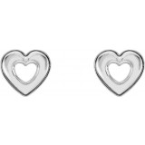 14K White 8.5x8 mm Heart Earrings - 860981002P photo 2