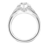 Artcarved Bridal Semi-Mounted with Side Stones Contemporary Bezel Diamond Engagement Ring Olive 14K White Gold - 31-V834ERW-E.01 photo 3