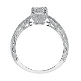 Artcarved Bridal Mounted with CZ Center Vintage Engagement Ring Harlow 14K White Gold - 31-V497EUW-E.00 photo 3