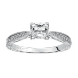 Artcarved Bridal Mounted with CZ Center Vintage Engagement Ring Harlow 14K White Gold - 31-V497EUW-E.00 photo 4