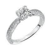 Artcarved Bridal Mounted with CZ Center Vintage Engagement Ring Harlow 14K White Gold - 31-V497EUW-E.00 photo