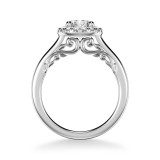 Artcarved Bridal Semi-Mounted with Side Stones Classic Lyric Halo Engagement Ring Cleo 14K White Gold - 31-V1011ERW-E.01 photo 3