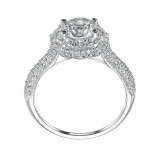 Artcarved Bridal Mounted with CZ Center Contemporary Halo Engagement Ring Tabitha 14K White Gold - 31-V450ERW-E.00 photo 3