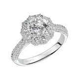 Artcarved Bridal Mounted with CZ Center Contemporary Halo Engagement Ring Tabitha 14K White Gold - 31-V450ERW-E.00 photo