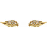 14K Yellow .03 CTW Diamond Angel Wing Earrings - 86909601P photo 2