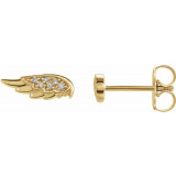 14K Yellow .03 CTW Diamond Angel Wing Earrings - 86909601P photo
