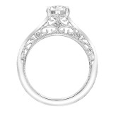 Artcarved Bridal Semi-Mounted with Side Stones Vintage Filigree Diamond Engagement Ring Mae 18K White Gold - 31-V810ERW-E.03 photo 3