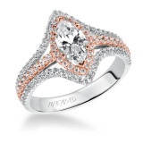 Artcarved Bridal Mounted with CZ Center Classic Halo Engagement Ring Dorsey 14K White Gold - 31-V549EMW-E.00 photo