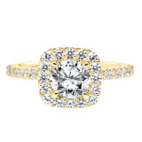 Artcarved Bridal Mounted with CZ Center Classic Halo Engagement Ring Lenore 14K Yellow Gold - 31-V733ERY-E.00 photo 2