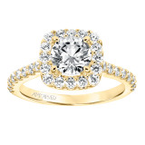 Artcarved Bridal Mounted with CZ Center Classic Halo Engagement Ring Lenore 14K Yellow Gold - 31-V733ERY-E.00 photo 4