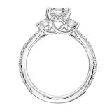 Artcarved Bridal Mounted with CZ Center Classic Diamond 3-Stone Engagement Ring Rea 14K White Gold - 31-V812ECW-E.00 photo 3