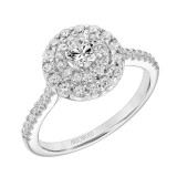 Artcarved Bridal Semi-Mounted with Side Stones Classic One Love Engagement Ring Athena 18K White Gold - 31-V882ARW-E.05 photo