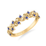 Artcarved Bridal Mounted with Side Stones Contemporary Anniversary Ring 14K Yellow Gold & Blue Sapphire - 33-V9481SY-L.00 photo