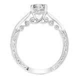 Artcarved Bridal Semi-Mounted with Side Stones Vintage Filigree Diamond Engagement Ring Amal 14K White Gold - 31-V692ERW-E.01 photo 3