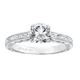 Artcarved Bridal Semi-Mounted with Side Stones Vintage Filigree Diamond Engagement Ring Amal 14K White Gold - 31-V692ERW-E.01 photo 4
