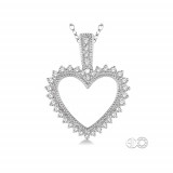 Ashi 10k White Gold Single Cut Diamond Heart Pendant photo 3