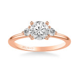 Artcarved Bridal Semi-Mounted with Side Stones Classic Engagement Ring 18K Rose Gold - 31-V1033ERR-E.03 photo 2