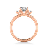 Artcarved Bridal Semi-Mounted with Side Stones Classic Engagement Ring 18K Rose Gold - 31-V1033ERR-E.03 photo 3