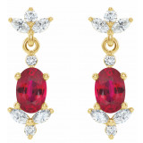 14K Yellow Ruby &  1/3 CTW Diamond Earrings - 869896016P photo 2