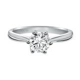 Artcarved Bridal Mounted with CZ Center Classic Solitaire Engagement Ring Abigail 14K White Gold - 31-V401ERW-E.00 photo 2