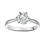 Artcarved Bridal Mounted with CZ Center Classic Solitaire Engagement Ring Abigail 14K White Gold - 31-V401ERW-E.00 photo 4