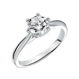 Artcarved Bridal Mounted with CZ Center Classic Solitaire Engagement Ring Abigail 14K White Gold - 31-V401ERW-E.00 photo