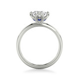 Artcarved Bridal Mounted with CZ Center Contemporary Engagement Ring 18K White Gold & Blue Sapphire - 31-V1035SGRW-E.02 photo 3