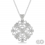 Ashi Diamonds Silver Cluster Heart Pendant photo