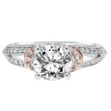 Artcarved Bridal Mounted with CZ Center Contemporary Engagement Ring Tahlia 14K White Gold Primary & 14K Rose Gold - 31-V312FRR-E.00 photo