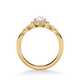 Artcarved Bridal Mounted Mined Live Center Contemporary Rose Goldcut Halo Engagement Ring 18K Yellow Gold - 31-V976CVY-E.01 photo 3