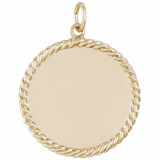14k Gold Rope Dise Charm photo