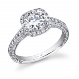 0.73tw Semi-Mount Engagement Ring With 1.5ct Head 3/4 Way photo
