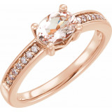 14K Rose Morganite & 1/10 CTW Diamond Ring - 65202060000P photo