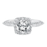 Artcarved Bridal Mounted with CZ Center Vintage Heritage Engagement Ring Audriana 14K White Gold - 31-V725ERW-E.00 photo 2