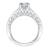 Artcarved Bridal Mounted with CZ Center Vintage Heritage Engagement Ring Audriana 14K White Gold - 31-V725ERW-E.00 photo 3