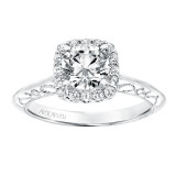 Artcarved Bridal Mounted with CZ Center Vintage Heritage Engagement Ring Audriana 14K White Gold - 31-V725ERW-E.00 photo 4