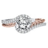 Artcarved Bridal Semi-Mounted with Side Stones Contemporary Engagement Ring Nina 14K White Gold Primary & 14K Rose Gold - 31-V573ERR-E.01 photo 2