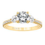 Artcarved Bridal Semi-Mounted with Side Stones Classic Diamond 3-Stone Engagement Ring Claudia 14K Yellow Gold - 31-V742ERY-E.01 photo 3