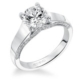 Artcarved Bridal Mounted with CZ Center Contemporary Engagement Ring Shania 14K White Gold - 31-V368GRW-E.00 photo